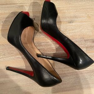 Christian Louboutin size 7 pre loved 5 inch heels. Black leather. Authentic